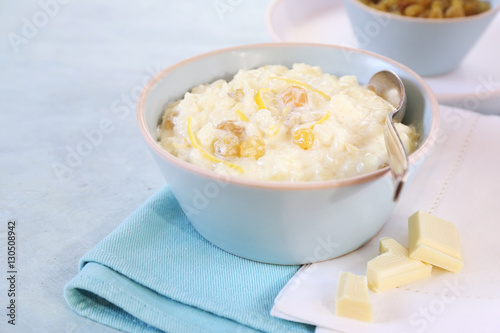 Dairy homemade rice pudding photo