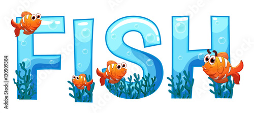 Photography Font design for word fish