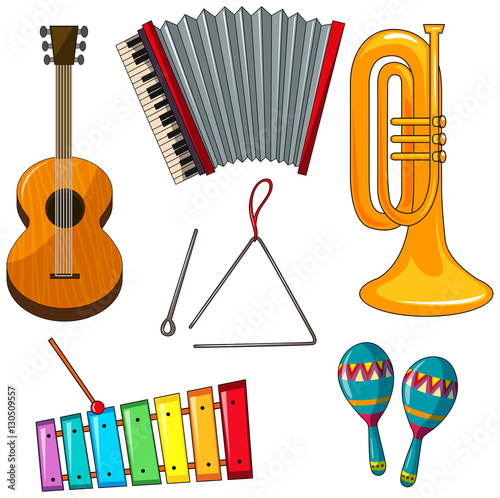 Different types of musical instruments