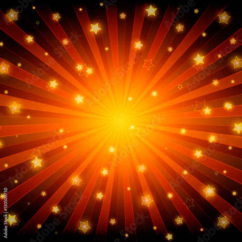 Abstract shining stars red background