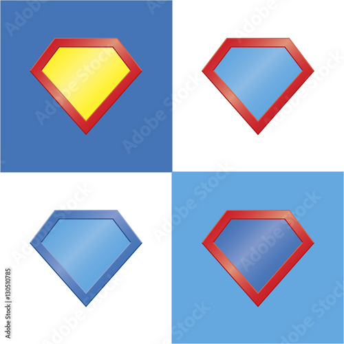 Superhero logo template blank super hero badge set