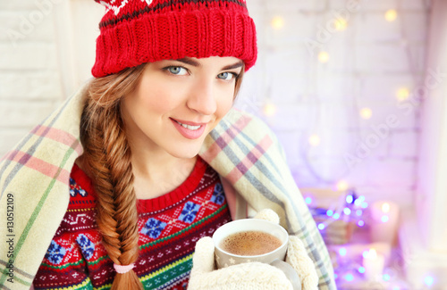 Beautiful young woman with ...