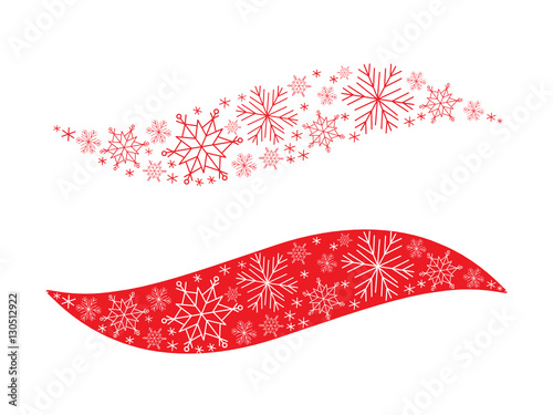 Red Hand-drawn Vector Snowflake Ornament