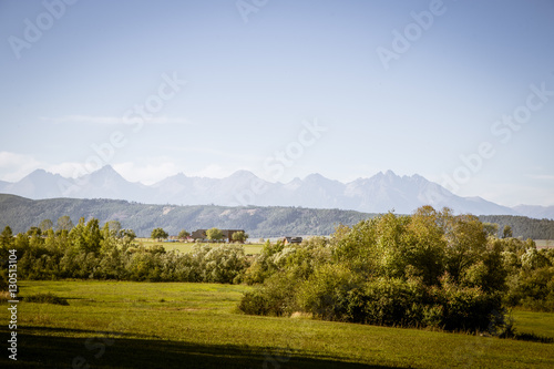 A beautiful Slovakian landscape with Tatra mountains in background