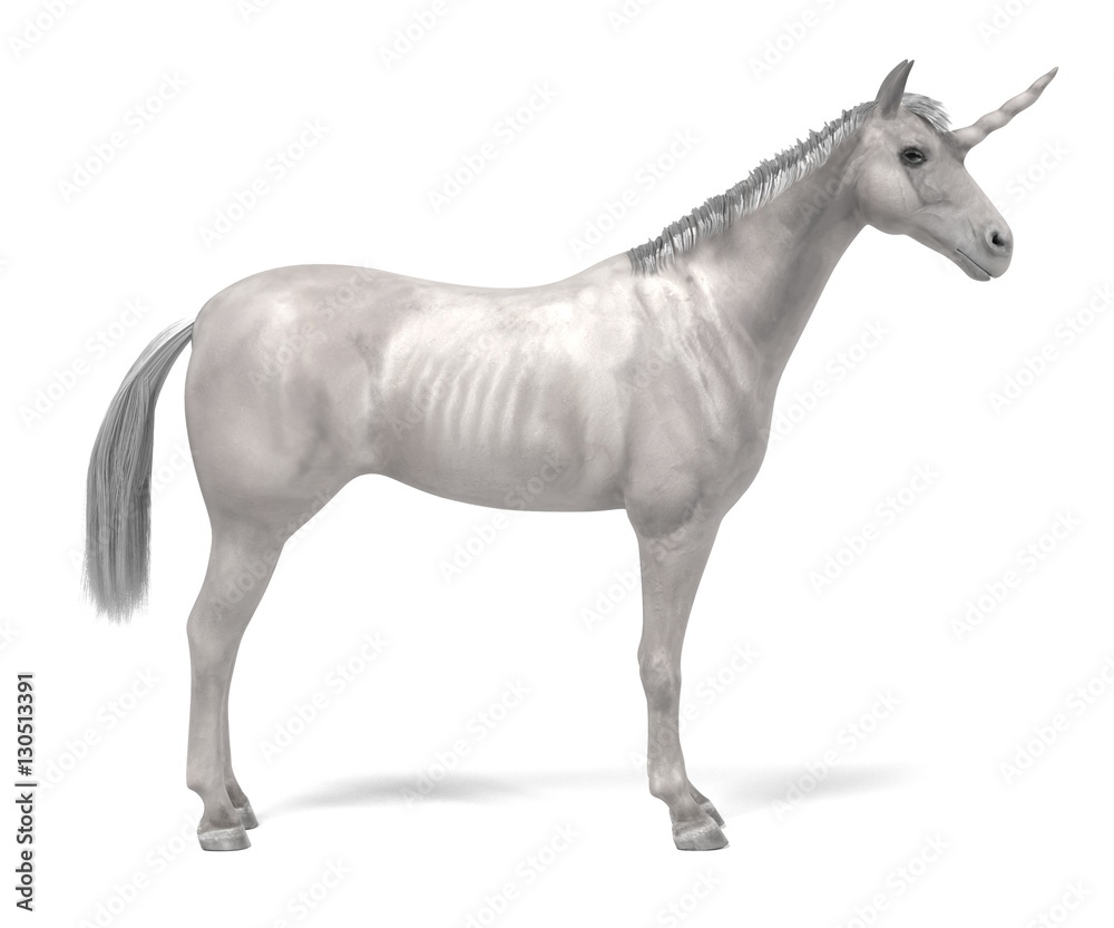 realistic 3d render of unicorn