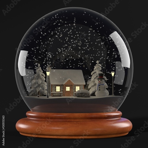 realistic 3d render of snowglobe