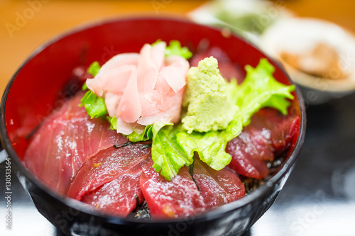 Japanese Steamed Rice Topping with Tuna