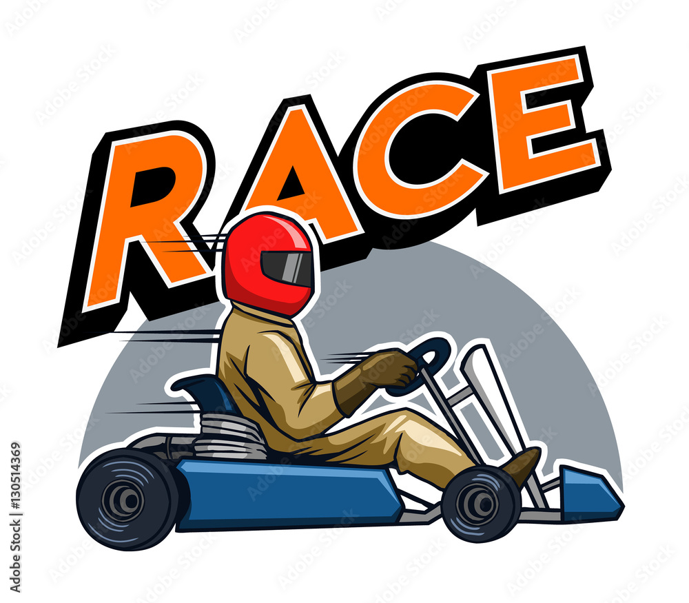 Vector illustration for go kart race theme Stock Vector | Adobe Stock