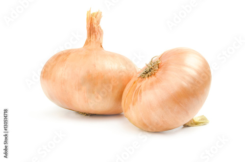 Fresh onion bulbs isolated on a white background cutout