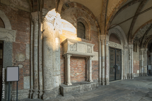 Basilica of Saint Ambrogio, the entrance door photo