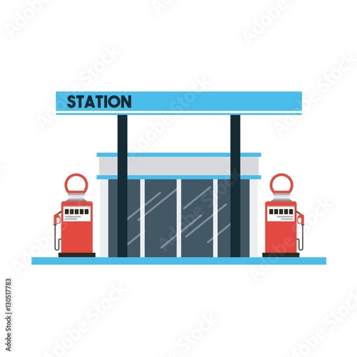gas station icon over white background. colorful design. vector illustration