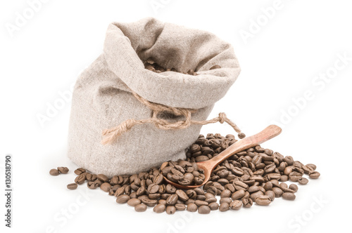 Brown coffee on a white background. Clipping path