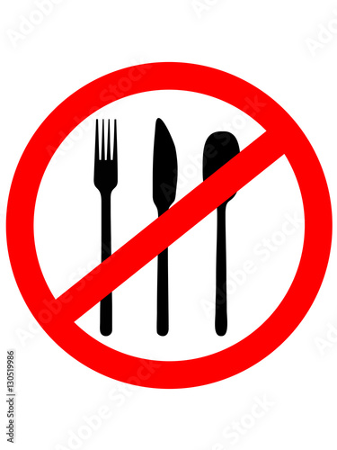 Prohibition sign icon. No food. Vector illustration.No Eating Sign