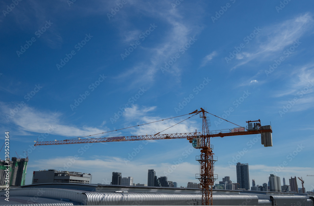 Crane used in the construction of buildings