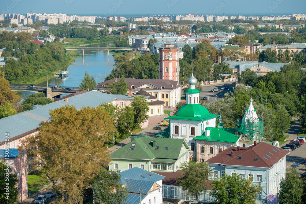 Fototapeta premium Top view of the city of Vologda. Russia