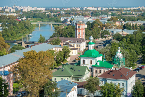 Top view of the city of Vologda. Russia