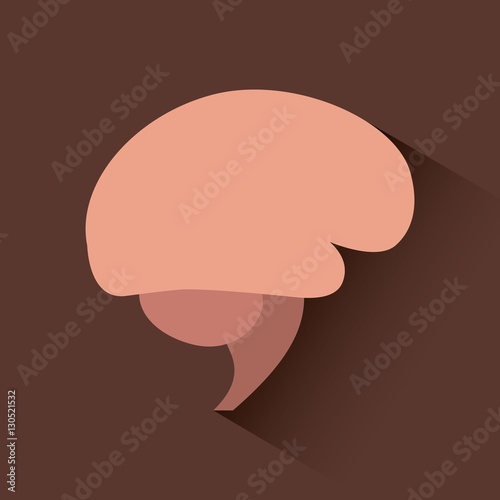 human brain organ icon over brown background. colorful design. vector illustraiton