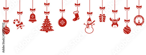 Christmas hanging ornaments background