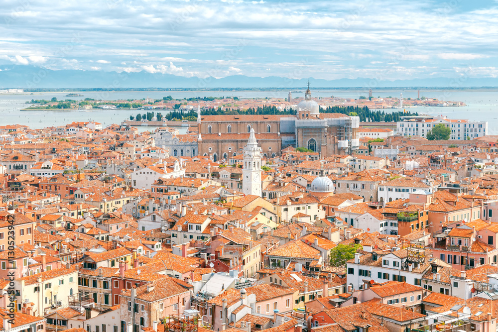 Aerial view of Venice.