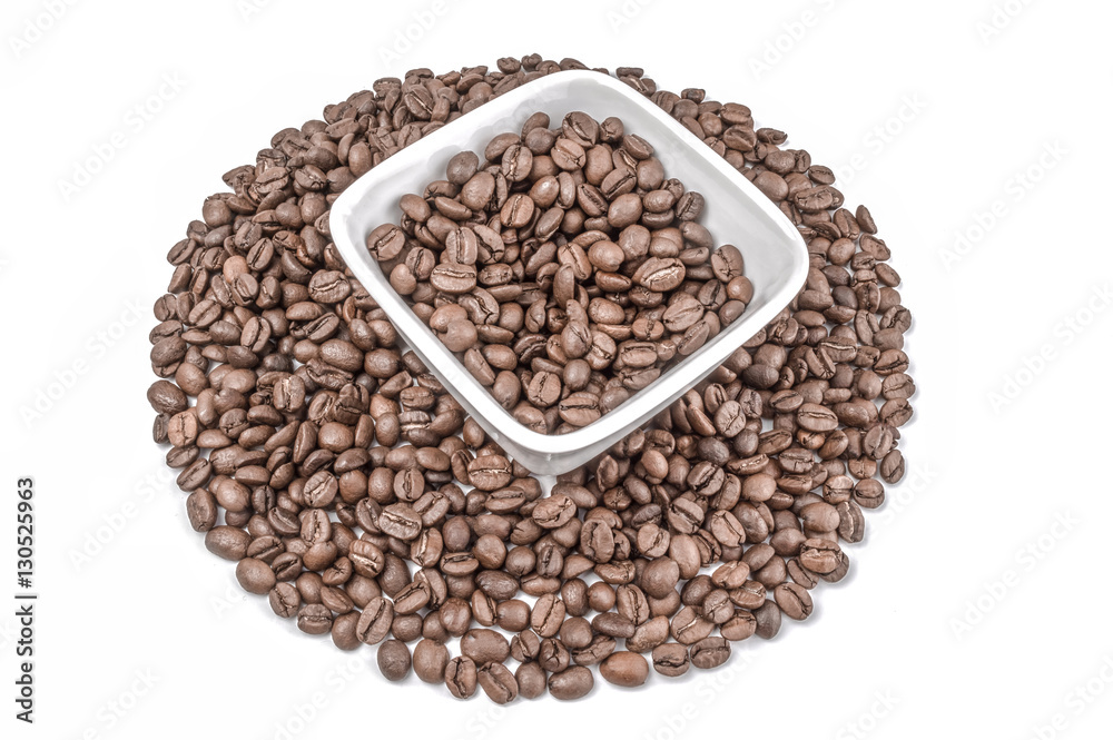 Coffee grains isolated on a white background cutout Coffee grains isolated on a white background cutout