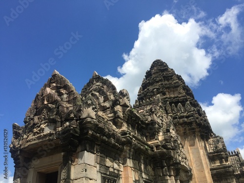 stone castle with blue sky in Thailand