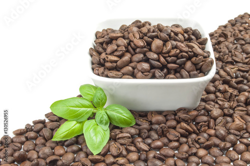 Roast coffee on a white background. Clipping path
