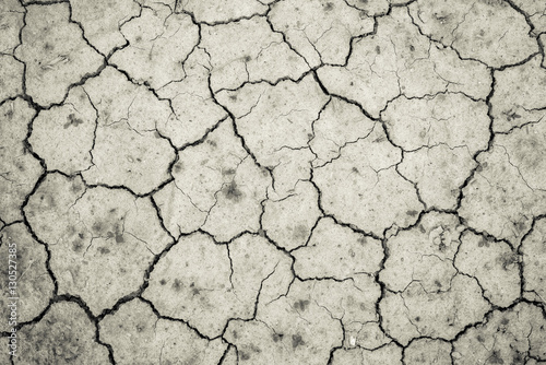 dry soil - aridity concept - black and white photo