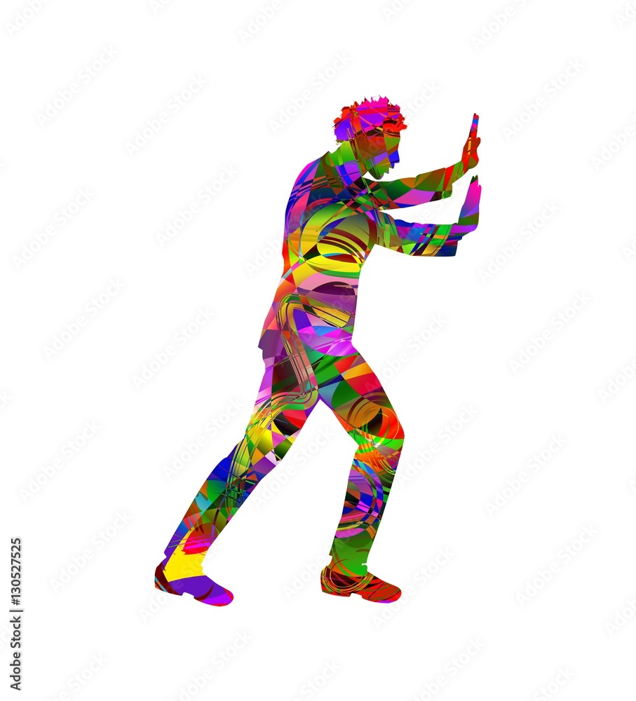 illustrazione vettoriale di uomo che spinge illustrazione vettoriale di uomo che spinge