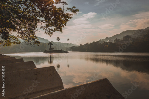 Artificial lake Bogambara and Diyathilaka Mandapaya / Island of photo