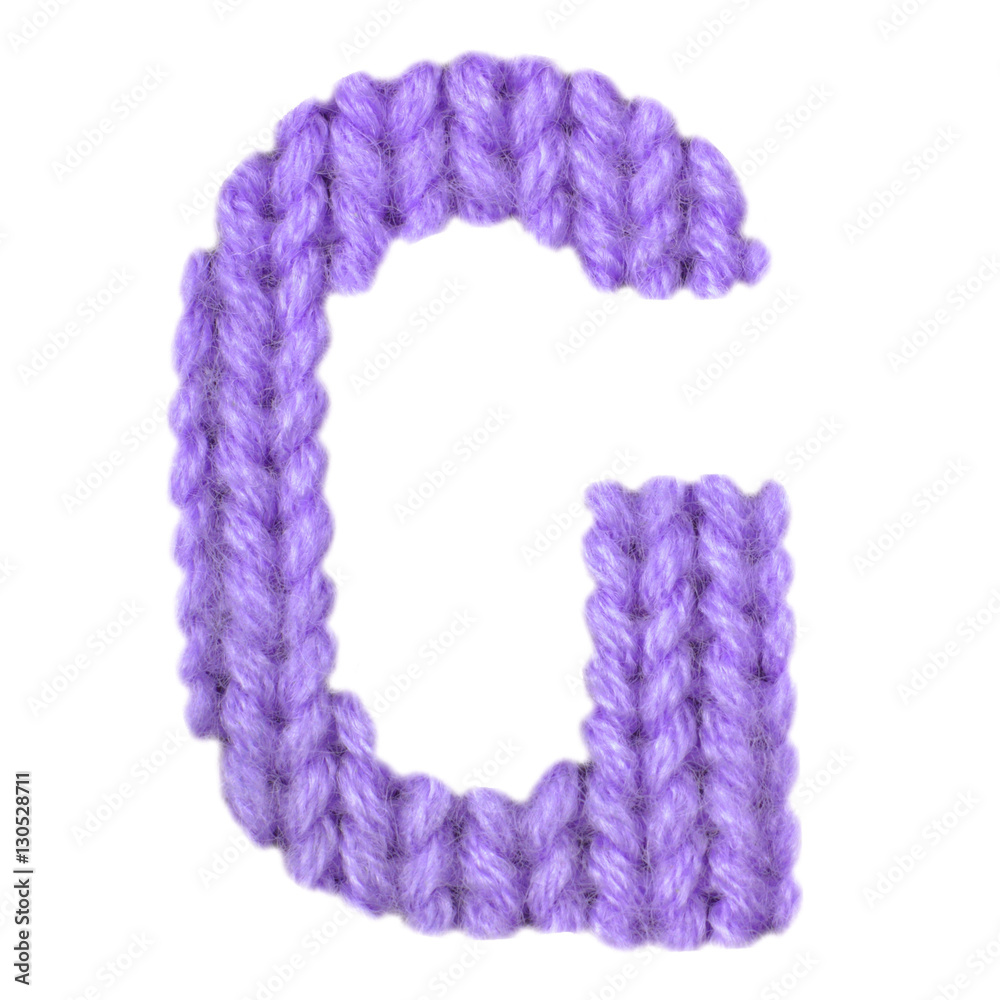 Letter G english alphabet, color purple
