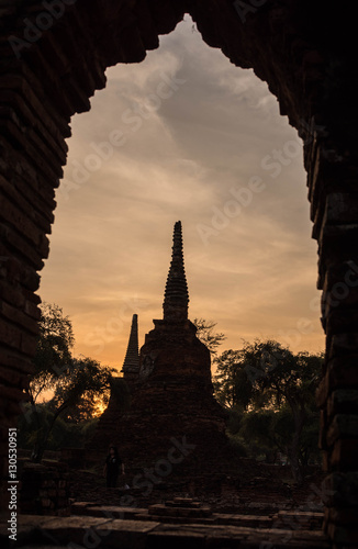 Stupa in Wat Phra Si Sanphet at Ayutthaya province