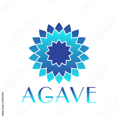 Agave, abstract blue logo template on white