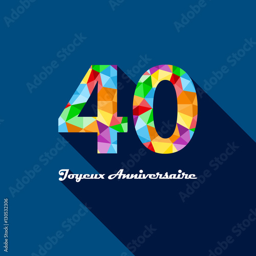 CARTE JOYEUX ANNIVERSAURE 40 ANS