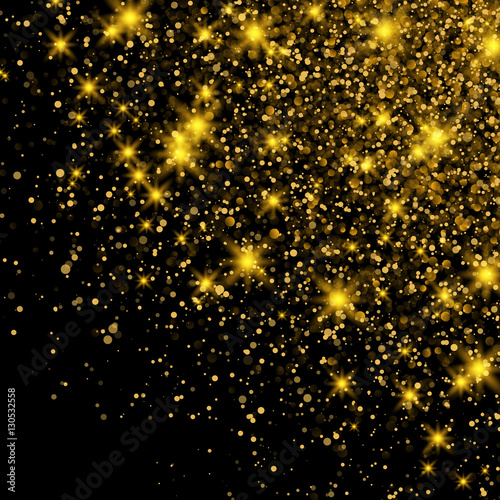 Gold Glitter Dust Texture Sparkling Background Luminous Gold Stars Star Dust Sparks In Explosion On Black Background Gold Particles Luxury Design Vector Illustration Stock Vector Adobe Stock