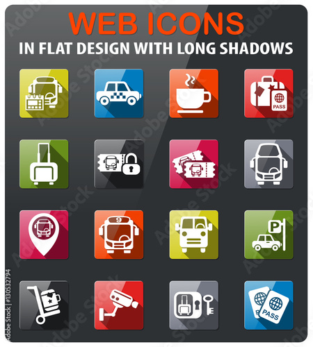 bus station icon set