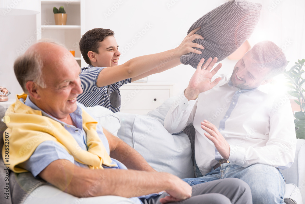 Son playing with father Son playing with father