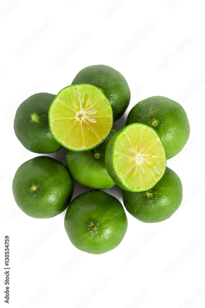 Green lemon isolated background Green lemon isolated background