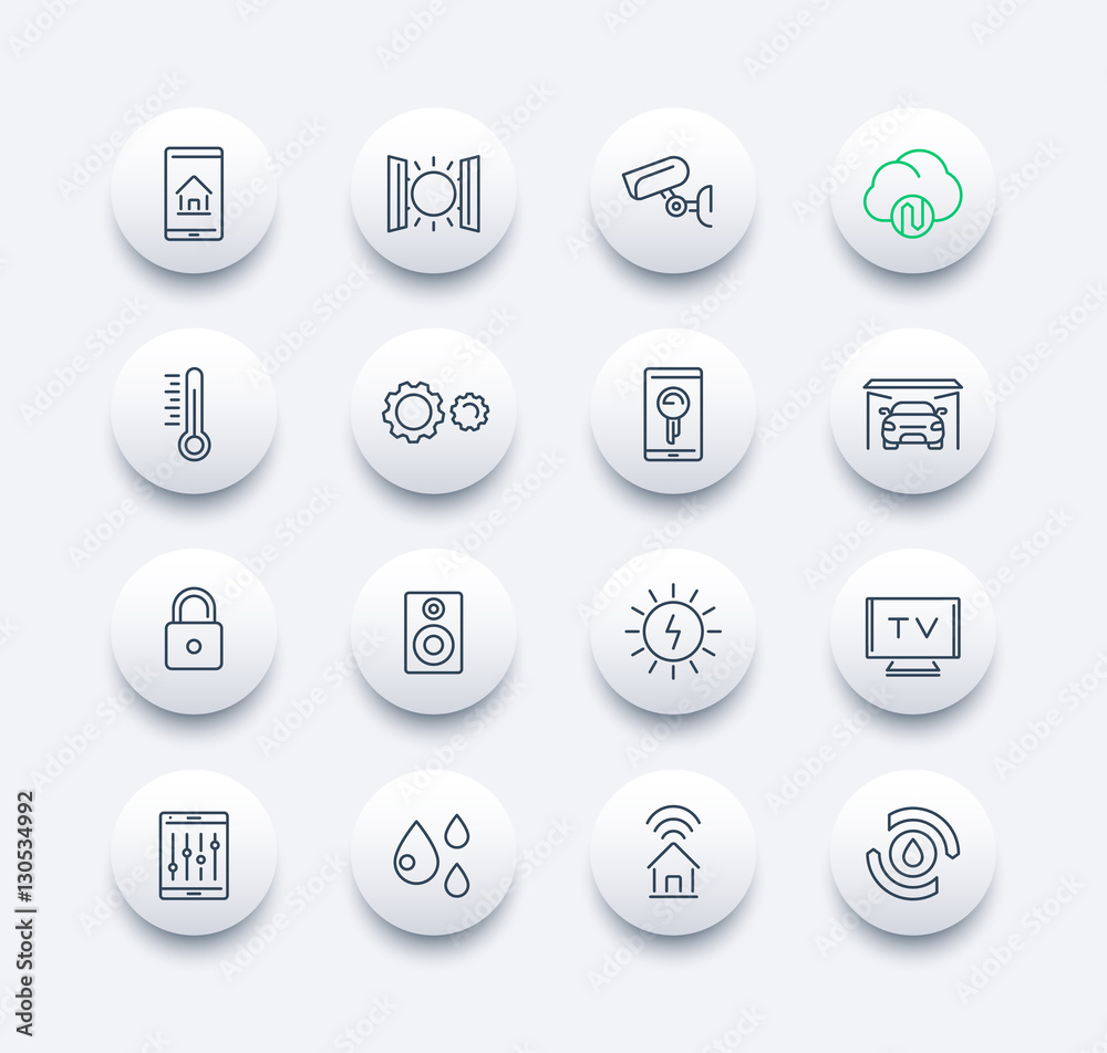 smart house technology system line icons pack smart house technology system line icons pack