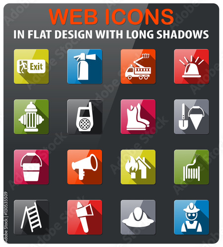 fire brigade icon set