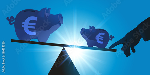économie - équilibre - tirelire - crédit - coup de pouce
