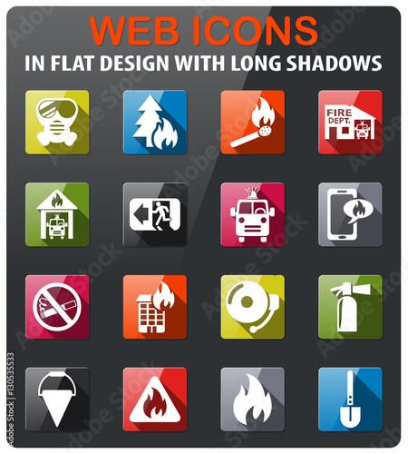 fire brigade icon set