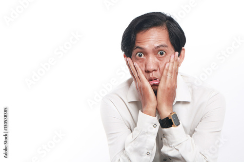 Funny Young Asian Businessman Looked Very Bored