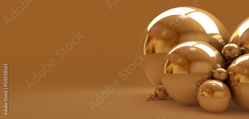 Background with golden balls