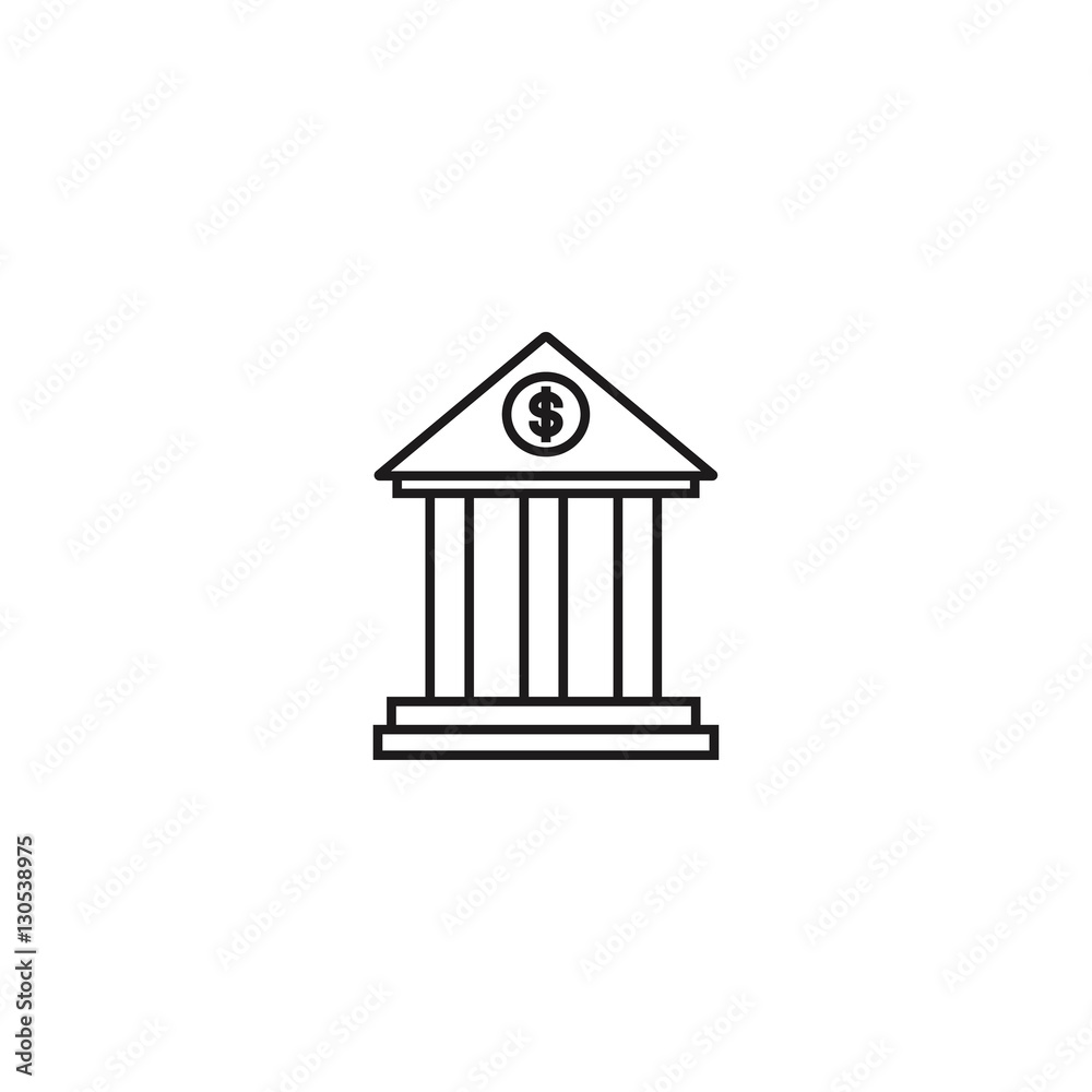 bank outline icon illustration bank outline icon illustration