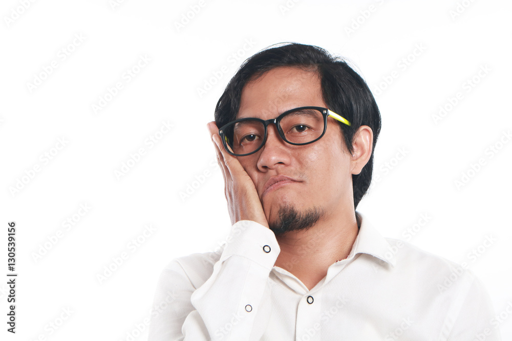 Funny Young Asian Businessman Looked Very Bored Funny Young Asian Businessman Looked Very Bored