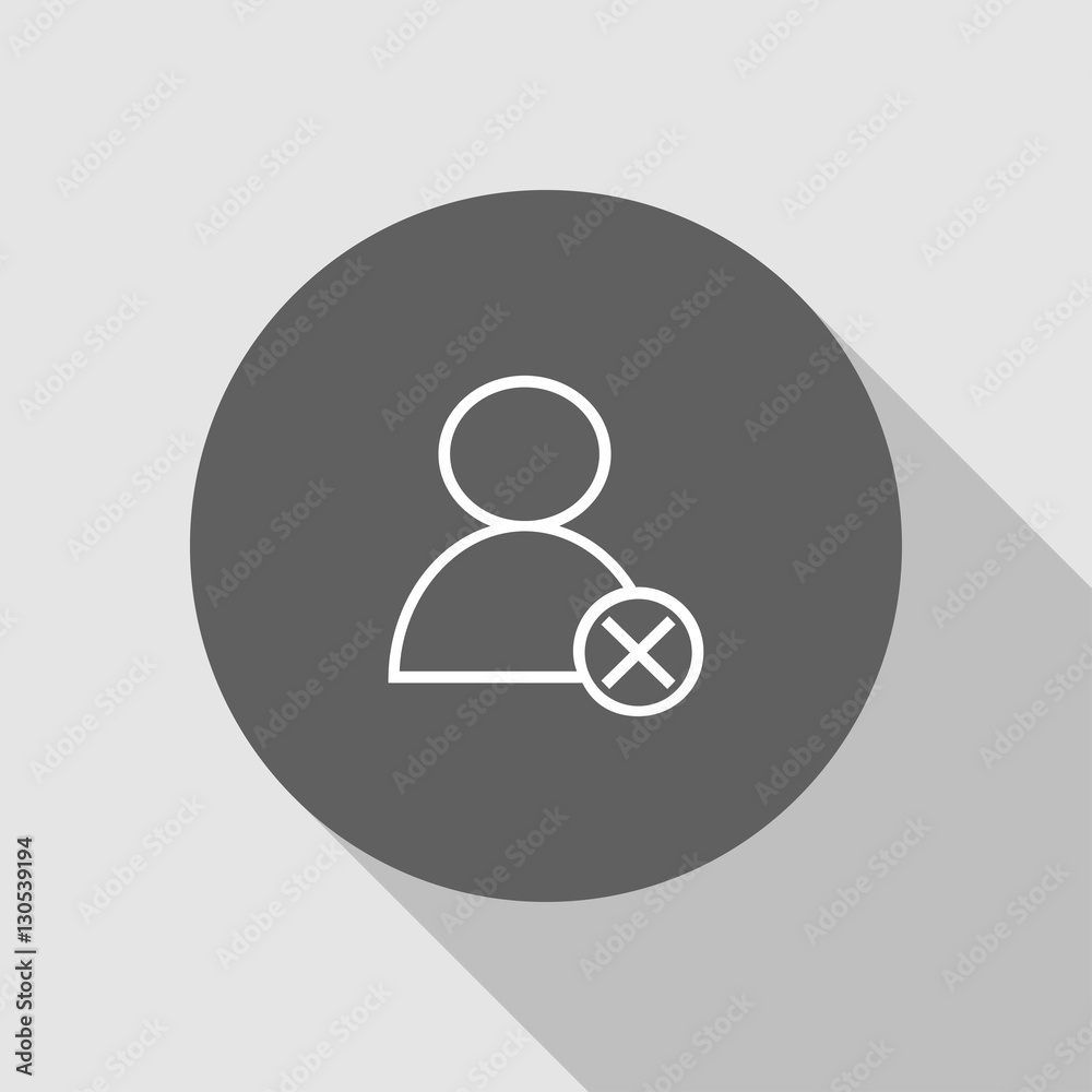 delete user outline icon illustration delete user outline icon illustration