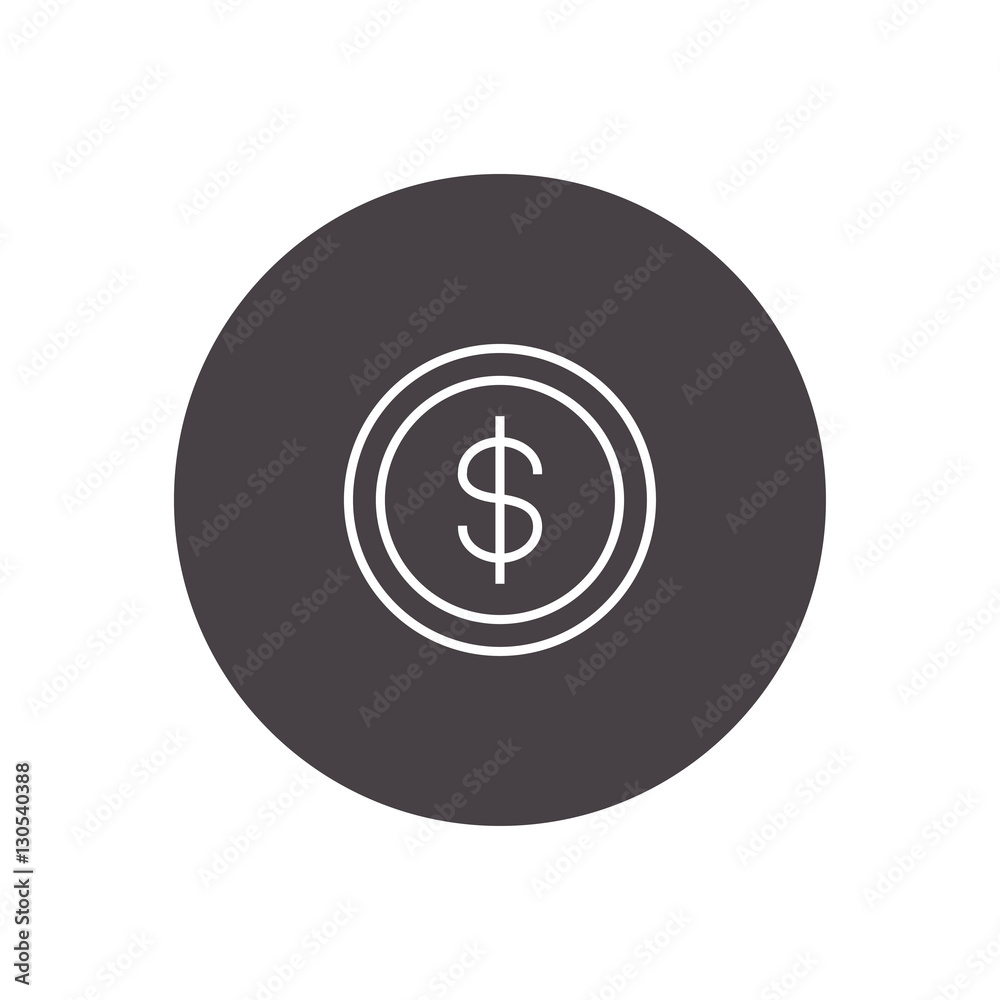 dollar coin outline icon illustration dollar coin outline icon illustration