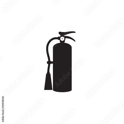 Fire extinguisher icon. Single silhouette fire equipment icon. Vector illustration. Flat style.