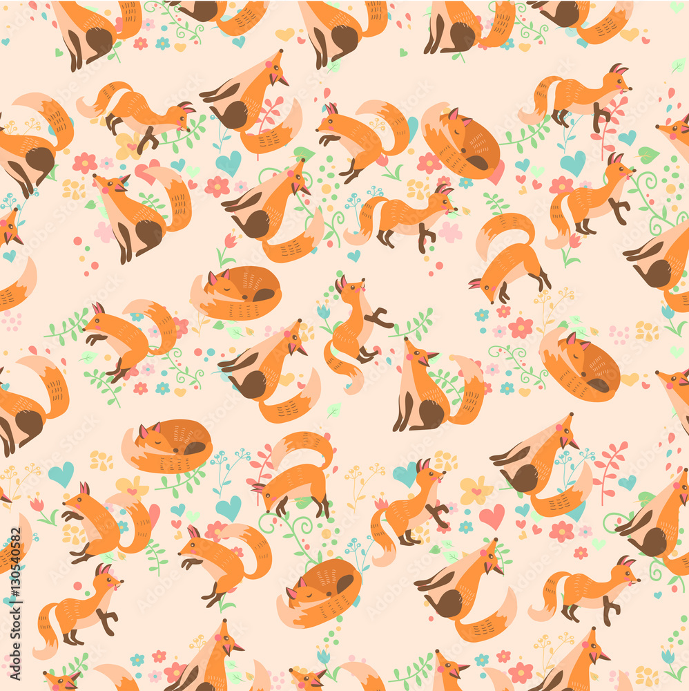 vector illustration of a cute fox