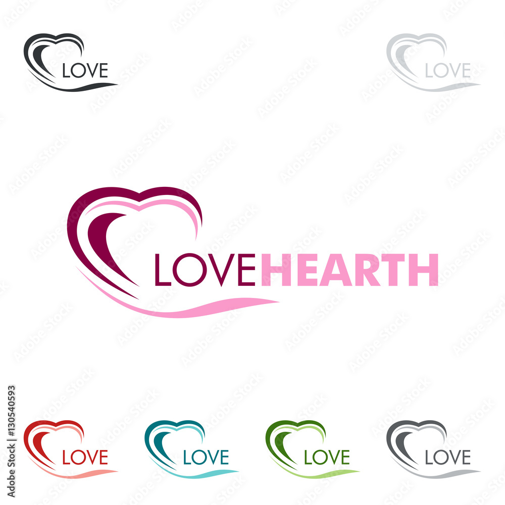 Love heart illustration, love vector logo design Love heart illustration, love vector logo design